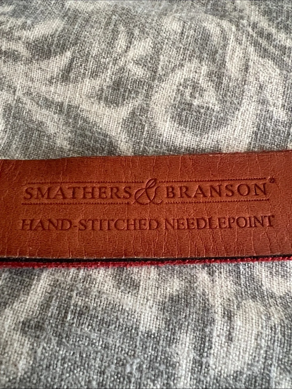 Smathers & Branson Mens Golf Needlepoint Belt Leather Size 38 Duck Dog Hunting